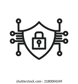 Cyber Security icon vector image. Can also be used for Artificial Intelligence. Suitable for mobile apps, web apps and print media.