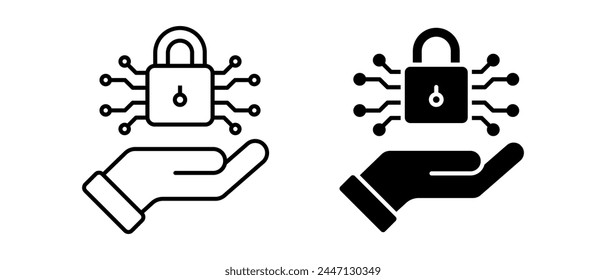 Cyber security icon vector set. Secured network symbol