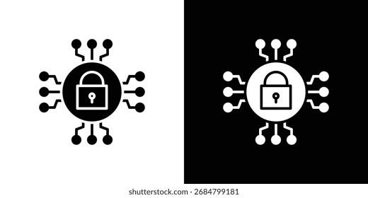 Icono de seguridad cibernética Vector, símbolo, ilustraciones de logotipo