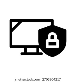 Ilustración de diseño de símbolo de Vector de ícono de seguridad cibernética