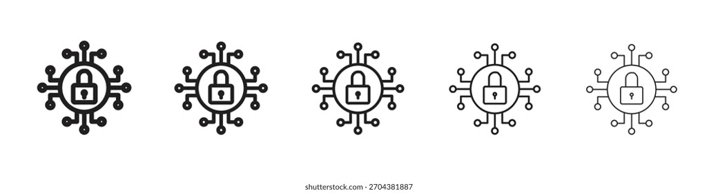 Icono de seguridad cibernética Vector, símbolo, ilustraciones de logotipo
