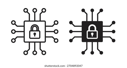 Icono de seguridad cibernética Vector, símbolo, ilustraciones de logotipo