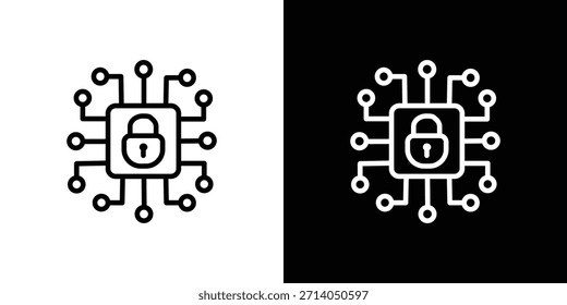 Icono de seguridad cibernética Vector, símbolo, ilustraciones de logotipo
