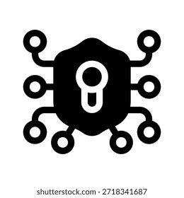 Ilustración de diseño de símbolo de Vector de ícono de seguridad cibernética