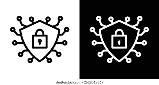 Cyber security icon vector for web, computer and mobile apps
