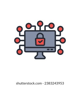icono de ciberseguridad. vector.Curso editable.Signo de estilo lineal para uso de diseño web,logotipo.Ilustración de símbolo.