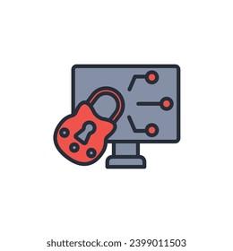 Cyber security icon. vector.Editable stroke.linear style sign for use web design,logo.Symbol illustration.