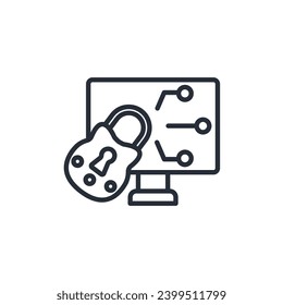 Icono de ciberseguridad. vector.Curso editable.Signo de estilo lineal para uso de diseño web,logotipo.Ilustración de símbolo.