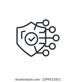 Icono de ciberseguridad. vector.Curso editable.Signo de estilo lineal para uso de diseño web,logotipo.Ilustración de símbolo.