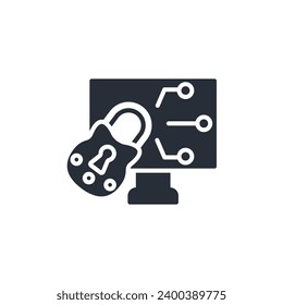Icono de ciberseguridad. vector.Curso editable.Signo de estilo lineal para uso de diseño web,logotipo.Ilustración de símbolo.