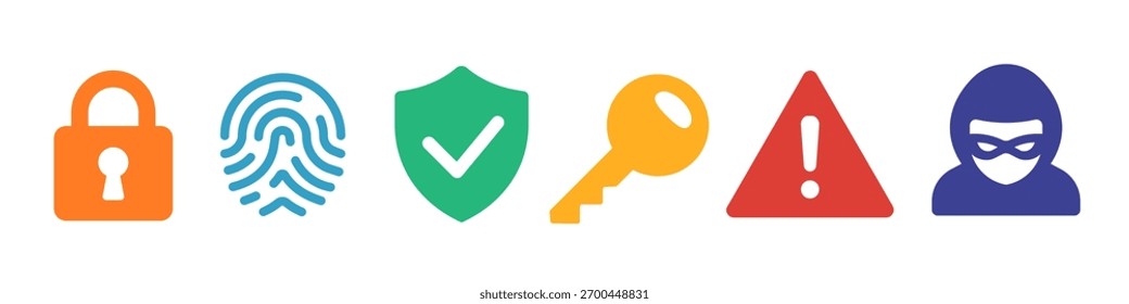 Icono de seguridad cibernética. Conjunto de iconos de seguridad de Web