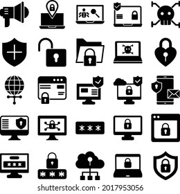 Icono de ciberseguridad que puede fácilmente modificar o editar