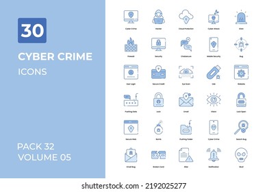 Cyber security icons collection. Set contains such Icons as online security, data security, hacking, and more