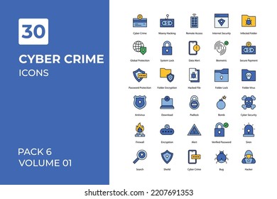 colección de iconos de ciberseguridad. Establecer la línea vectorial con elementos para conceptos móviles y aplicaciones web. Colección de iconos modernos.