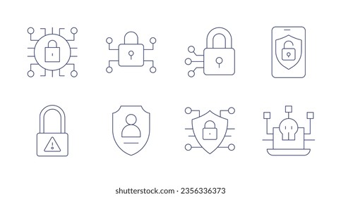 Cyber security icons. Editable stroke. Containing cyber security, cyber.
