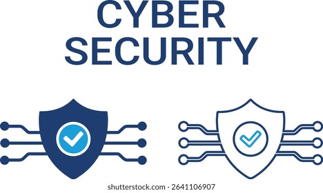 Cyber security icons, Line art icons design including cloud computing, IT manager, big data, data analytics, internet, network security, and more. Solid vector icons collection
