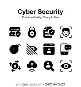 Cyber security icons, premium quality and ready to use