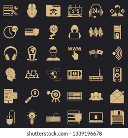 Cyber security icons set. Simple style of 36 cyber security vector icons for web for any design