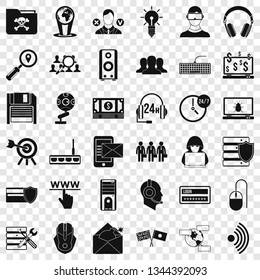 Cyber security icons set. Simple style of 36 cyber security vector icons for web for any design