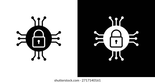 Conjunto de iconos de seguridad cibernética. iconos vectoriales diseñados en estilo relleno