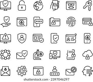 CYBER SECURITY ICONS VECTOR DESIGN