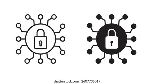 Cyber security icons vectors graphic designs