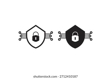 Iconos de seguridad cibernética Vectores Diseños gráficos