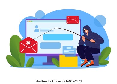 Cyber Security Illustration concept. Flat illustration isolated on white background