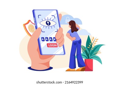 Cyber Security Illustration concept. Flat illustration isolated on white background