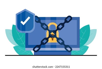 Cyber Security Illustration concept. Flat illustration isolated on white background.