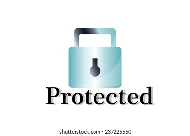 cyber security illustration, shield and eye over white color background