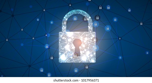 Cyber security and information or network protection. Future technology web services for business and internet project
