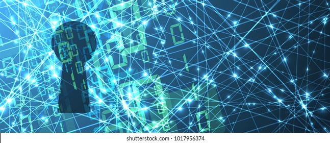 Cyber security and information or network protection. Future technology web services for business and internet project