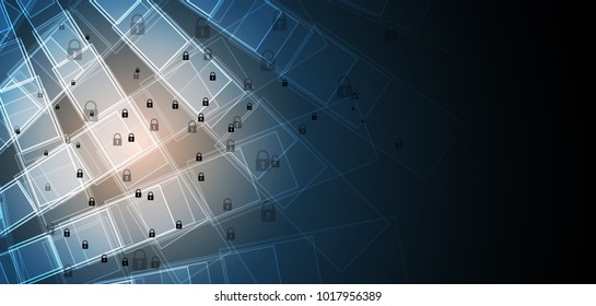 Cyber security and information or network protection. Future technology web services for business and internet project