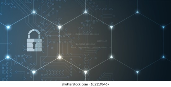 Cyber security and information or network protection. Future technology web services for business and internet project