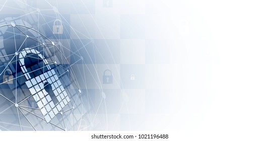 Cyber security and information or network protection. Future technology web services for business and internet project