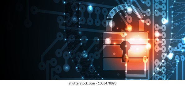 Cyber security and information or network protection. Future cyber technology web services for business and internet project