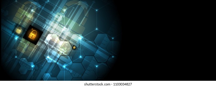 Cyber security and information or network protection. Future cyber technology web services for business and internet project