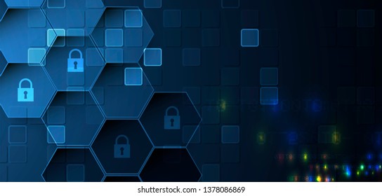 Cyber security and information or network protection. Future cyber technology web services for business and internet project