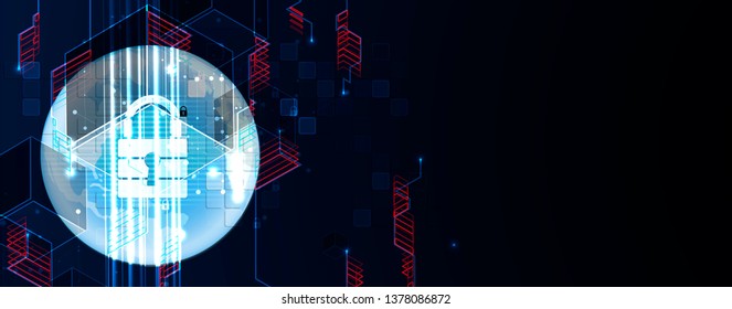 Cyber security and information or network protection. Future cyber technology web services for business and internet project