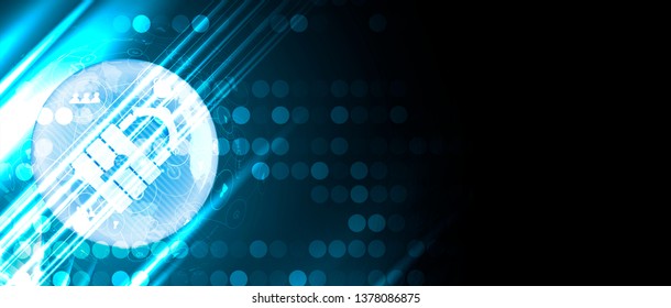 Cyber security and information or network protection. Future cyber technology web services for business and internet project
