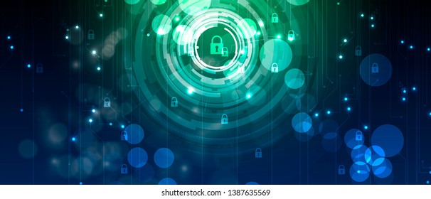 Cyber security and information or network protection. Future cyber technology web services for business and internet project