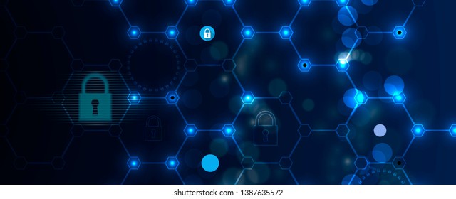 Cyber security and information or network protection. Future cyber technology web services for business and internet project