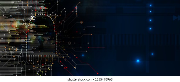 Cyber security and information or network protection. Future cyber technology web services for business and internet project