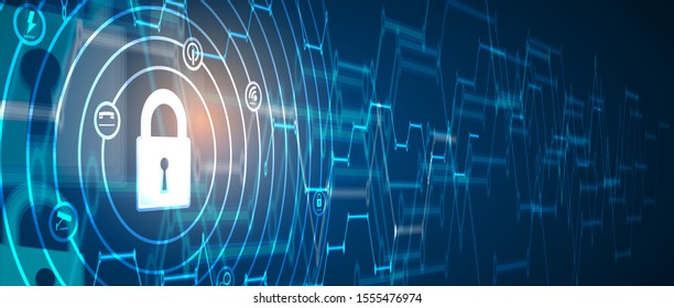 Cyber security and information or network protection. Future cyber technology web services for business and internet project