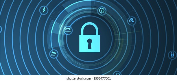 Cyber security and information or network protection. Future cyber technology web services for business and internet project