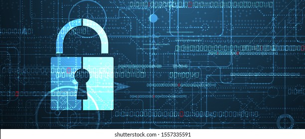 Cyber security and information or network protection. Future cyber technology web services for business and internet project
