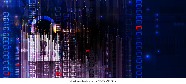 Cyber security and information or network protection. Future cyber technology web services for business and internet project