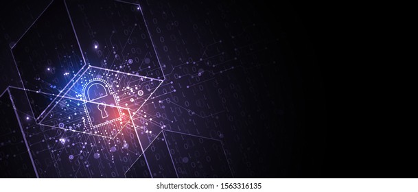 Cyber security and information or network protection. Future cyber technology web services for business and internet project
