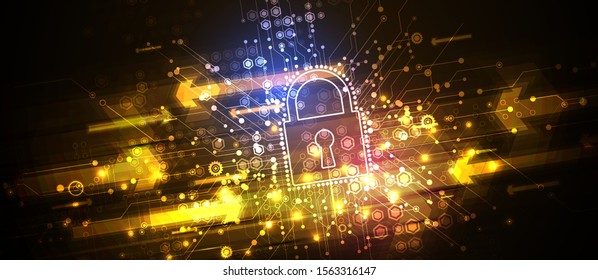 Cyber security and information or network protection. Future cyber technology web services for business and internet project